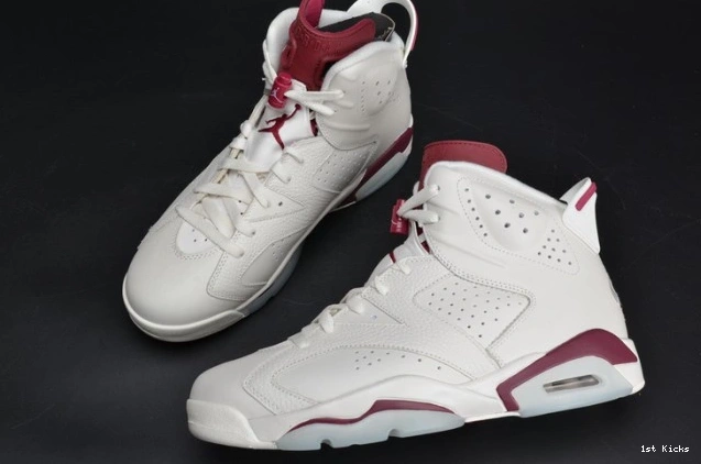 1st Kicks Maroon Jordan 6 Retro 384664-116 white Air 0724